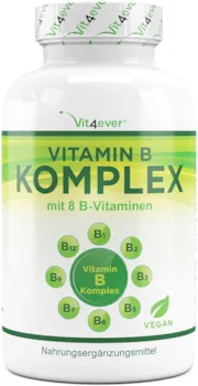 Vit4ever Vitamin B Komplex 500 Tabletten - Alle 8 B-Vitamine in 1 Tablette - Vitamin B1, B2, B3, B5, B6, B12, Biotin & Folsäure - Laborgeprüft - Premium Qualität - Vegan