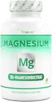 Vit4ever - Magnesiumcitrat - 365 Kapseln - 2250mg davon 360 mg elementares Magnesium je Tagesportion - 100% Tri-Magnesiumdicitrat ohne Zusätze - Laborgeprüft - Hochdosiert - Vegan