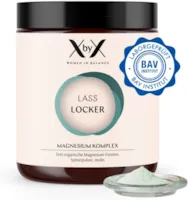 Produktbild von Bewertung XbyX Lass Locker Magnesium Pulver 120g 60 Portionen für Energie Muskeln Knochen Dreifach Magnesium Komplex - Glycinat, Malat, Citrat | Ohne Süßungsmittel | Aus Deutschland