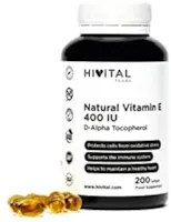 Hivital Foods Natürliches Vitamin E 400 IE IU | 200 Softgel-Kapseln (Vorrat für mehr als 6 Monate) | Starker Antioxidant, Antiaging, schützt vor freien Radikalen und gesundheit von Haut und Haaren zu verbessern