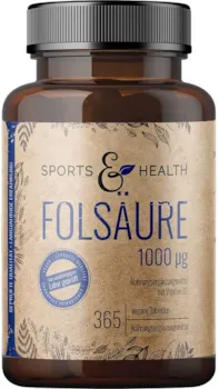 CDF Sports & Health Solutions Folsäure Hochdosiert 365 Tabletten Folsäure 1.000µg pro Tablette Mit Vitamin B9 - Folate - vegan - Ohne Jod - Folic acid - - Folsaeure - 500µg Vitamin B9 - Metafolin - Akazienfaser - Methylfolate