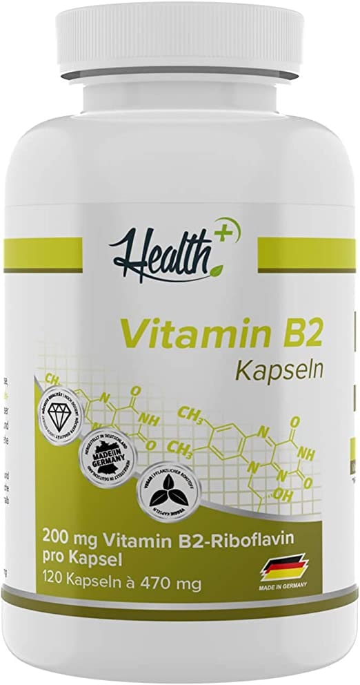 Zec+ Nutrition Health+ Vitamin B2 - 120 Kapseln hochdosiert, für ein gutes Nervensytem und einen funktionierenden Energiestoffwechel, Made in Germany
