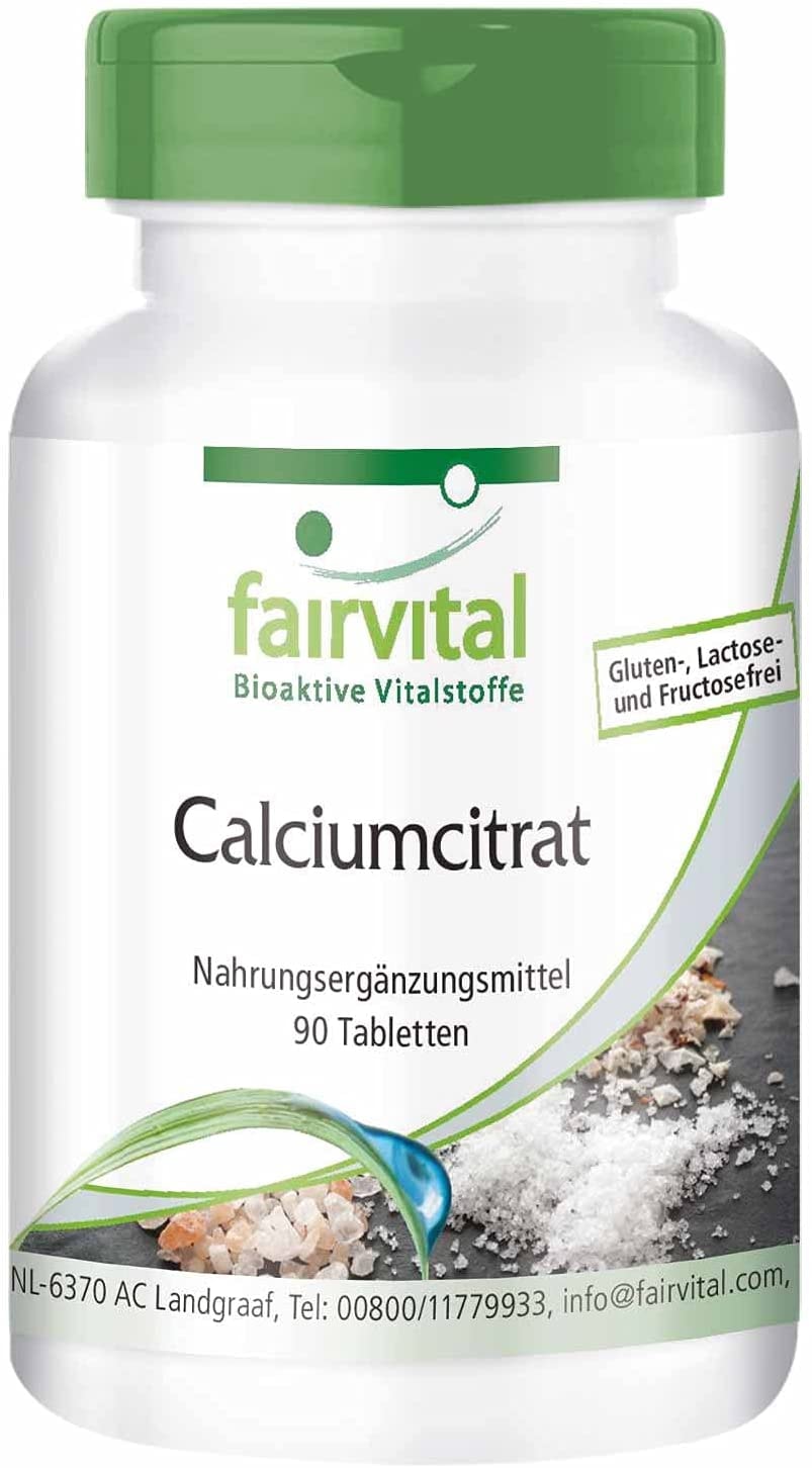 fairvital - Calciumcitrat Tabletten - 300mg Calcium - HOCHDOSIERT - VEGAN - 90 Tabletten - Reinsubstanz ohne Zusatzstoffe