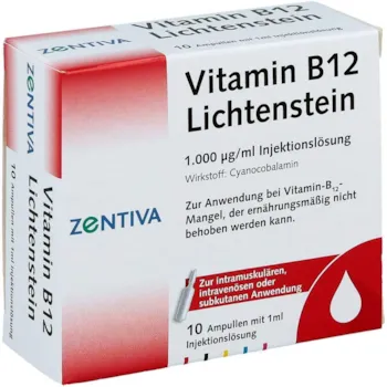Zentiva Pharma GmbH Vitamin B12 Lichtenstein 1000 µg/ml Injektionslösung, 10 St. Ampullen