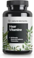 natural elements Haar Vitamine 180 Kapseln hochdosiert mit Keratin Biotin Selen Zink Hirseextrakt B-Vitaminen mehr für Haare, Haut & Nägel in Deutschland produziert & laborgeprüft