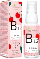 Vegavero VITAMIN B12 Spray Vegavero 500 µg Methylcobalamin pro Sprühstoß Zuckerfrei & Ohne Alkohol | Leckerer Kirschgeschmack | Hochdosiert | Vegan | 25 ml (210 Portionen)