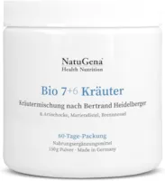 Produktbild von Bewertung NatuGena Bio 7+6 Kräuter Bio Qualität Heidelberger-7-Kräuter Formel Kräutermischung mit Artischocke Mariendistel Brennnessel 150 g Pulver