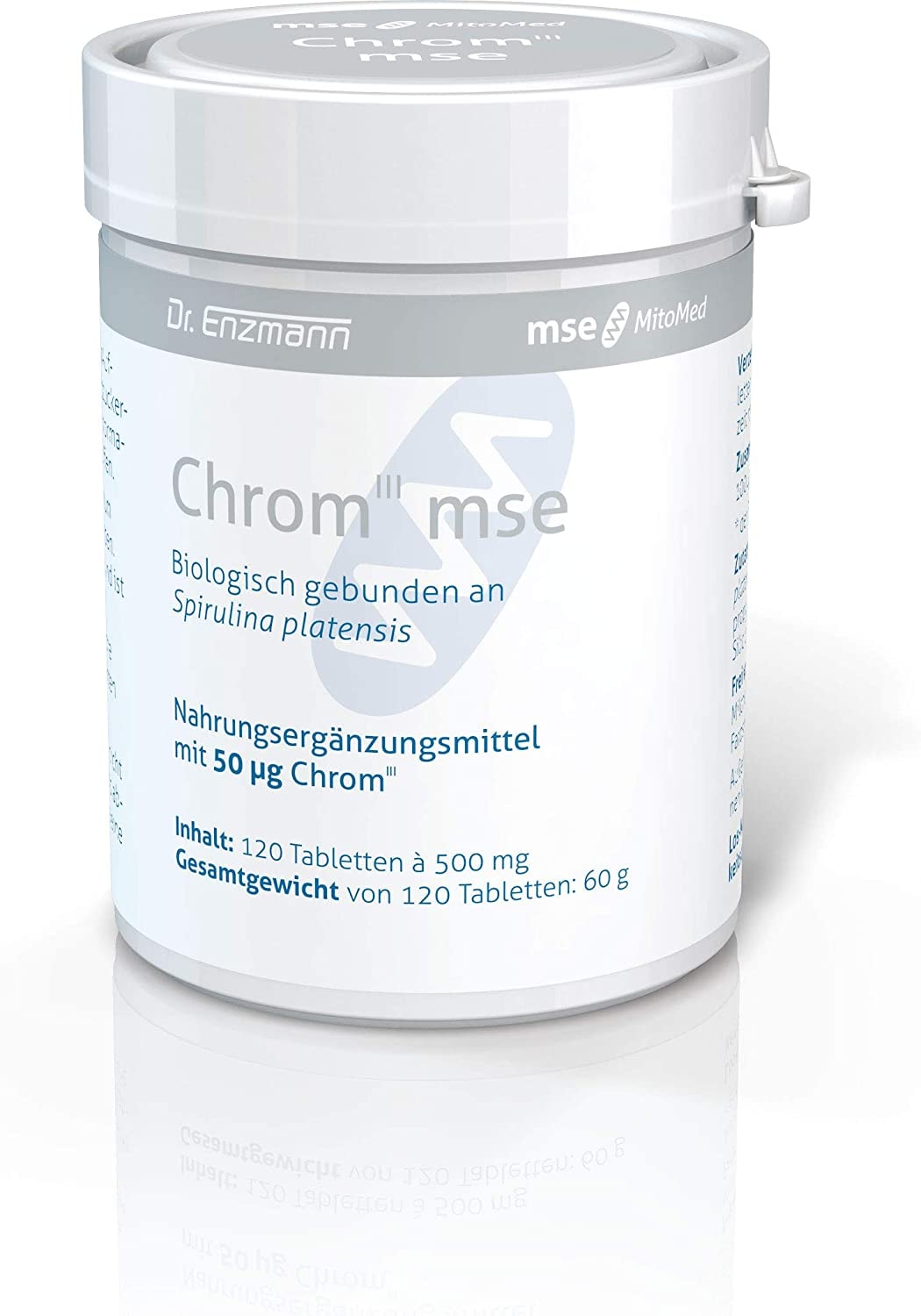 MSE Chrom mse 50µg in Spirulina 500mg hochdosiert vegan 120 Tabletten für einen ausgeglichenen Blutzuckerspiegel Dr Enzmann