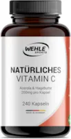 Wehle Sports Natürliches Vitamin C Hochdosiert 240 Vegane Kapseln 4 Monatsvorrat Acerola-Extrakt Und Hagebutten-Extrakt 400mg Reines Vitamin C Pro Tagesdosis (2 Kapseln) Laborgeprüft