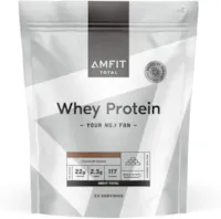 Amfit Nutrition Molkeproteinpulver, Molkenproteinkonzentrat und Molkenproteinisolat, Schokolade, 33 portions 1 kg (1er Pack) Amazon-Marke