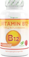 Vit4ever - Vitamin B12 Vegan - 365 Lutschtabletten mit Himbeergeschmack - Premium: Aktives Methylcobalamin - Laborgeprüft (Wirkstoffgehalt & Reinheit) - Hochdosiert
