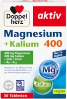 Doppelherz Magnesium + Kalium 400 – Magnesium und Kalium als Beitrag für die normale Muskelfunktion – 30 Tabletten