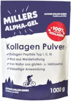 ALFONS MILLER GMBH 100% Kollagen Hydrolysat Pulver Peptide Typ 1, 2, 3 I Collagen Protein Pulver I Millers Alpha-Gel 1000 g I Ohne Zusatzstoffe I in Deutschland hergestellt