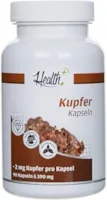 Zec+ Nutrition - Health+ Kupfer - 90 Kapseln reines Kupfergluconat, essentielles Spurenelement, Eisenpräparate und Mineralstoffe, Made in Germany