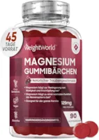 WeightWorld Magnesium Gummibärchen 125mg 90 Magnesiumcitrat Gummis für Erwachsene & Kinder Für Müdigkeit, Nervensystem & Elektrolyte (EFSA) Traubengeschmack Alternativ zu Kapseln & Tabletten WeightWorld