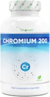 Vit4ever Chromium Picolinate - 200 mcg reines Chrom je Tablette - 365 Tabletten im Jahresvorrat - Laborgeprüft (Wirkstoffgehalt & Reinheit) - Ohne unerwünschte Zusätze - Hochdosiert - Vegan