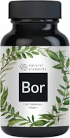 natural elements Reines Bor hochdosierte 3 mg Boron pro Tablette 365 Tabletten vegan natürlich laborgeprüft in Deutschland produziert