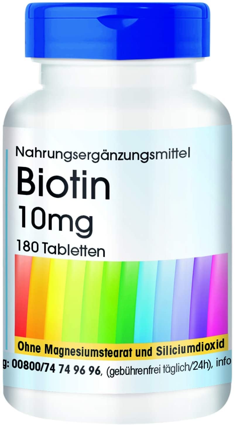 Fair & Pure Vitamin B7 Biotin Tabletten - 10mg - HOCHDOSIERT - vegan - 180 Tabletten