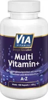 Via Vitamine - Multivitamin + Mineral A-Z, alle wichtigen Vitamine UND Mineralien, hochdosiert, hergstellt in Deutschland, höchste Qualität, 100 vegane Kapseln