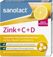 sanotact Lutschtabletten Zink Vitamin C Vitamin D3 20 Stück hochdosiert deckt Tagesbedarf an Vitamin D3