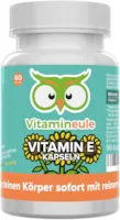 Vitamineule Vitamin E Kapseln - hochdosiert, natürlich & vegan - 100 mg / 150 i.E. - ohne künstliche Zusatzstoffe - Qualität aus Deutschland - kleine Vitamin E Kapseln statt große Tabletten - Vitamineule®