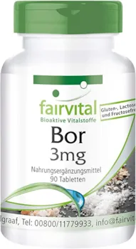 fairvital - Bor 3mg Tabletten - VEGAN - 90 Tabletten - Spurenelement aus Natriumtetraborat