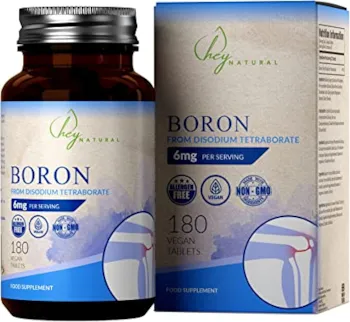 Hey Natural - HN Boron Ergänzung | 180 Vegane Bor Tabletten | 6mg pro Portion | Gentechnikfrei, Gluten-, Milch- & Allergenfrei | Hergestellt in ISO-zertifizierten Betrieben in Großbritannien