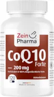 Zein Pharma Coenzym Q10 forte 200mg Kapseln - 120 vegane Kapseln mit Ubichinon Coenzym Q10 hochdosiert, 100% rein, Nahrungsergänzungsmittel Energie, 4 Monatsvorrat, laborgeprüft - Made in Germany