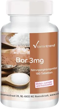 Vitamintrend Bor Boron 3mg 180 vegane Tabletten Natriumtetraborat Hochdosiert FÜR 6 MONATE