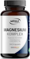 Wehle Sports - Magnesium Komplex. 375mg elementares Magnesium je Tagesdosis. Magnesiumbisglycinat Magnesiumcitrat Magnesiummalat, hochdosiert, vegan (360 Kapseln (Sparpaket))