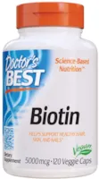 Doctor's Best Biotin Vitamin B7 5000mcg B-Komplex-Vitamin Energie- und Proteinstoffwechsel 120 Kapseln