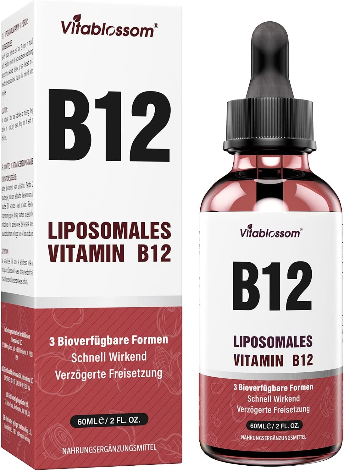 MVDIS_UP - Liposomale Vitamin B12 Tropfen | 200µg Methylcobalamin, 120µg Adenosylcobalamin & 80µg Hydroxocobalami in 1 Tropfen für MAX Absorption | 400µg Per Serving | Energie Booster (1er Pack)