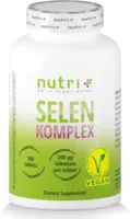 nutri + Selen Komplex 200µg 180 Tabletten hochdosiert vegan für Männer & Frauen 200 mcg Selenmethionin und Natriumselenit pro Tablette - ohne Zusatzstoffe und Jod