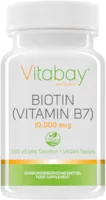 Vitabay Biotin 10.000 mcg • 365 vegane Tabletten • Vitamin B7 und Vitamin H • Für Haut, Haare und Nägel • Hochdosiert • Vorratspackung • Made in Germany