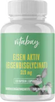 Vitabay Eisen Aktiv aus Eisenbisglycinat 319 mg • 120 vegane Kapseln • Extra hochdosiert & bioverfügbar • 100% Pflanzlich • Hypoallergen • Made in Germany