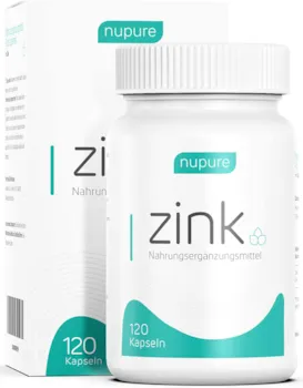 Nupure Zink - 25 mg Zinkbisglycinat -120 hochdosierte Kapseln, hohe Bioverfügbarkeit, ohne Zusatzstoffe von Nupure