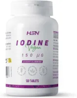 HSN Jod 150 mcg 120 Tabletten mit 192,2 mcg Kaliumjodid Deckt 100 % deines Tagesbedarfs Energiestoffwechsel | GVO-frei, vegan, glutenfrei
