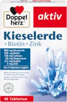 Doppelherz Kieselerde – Silicium, Zink als Beitrag für den Erhalt normaler Nägel – Biotin für Haare und Haut – 1 x 40 Tabletten