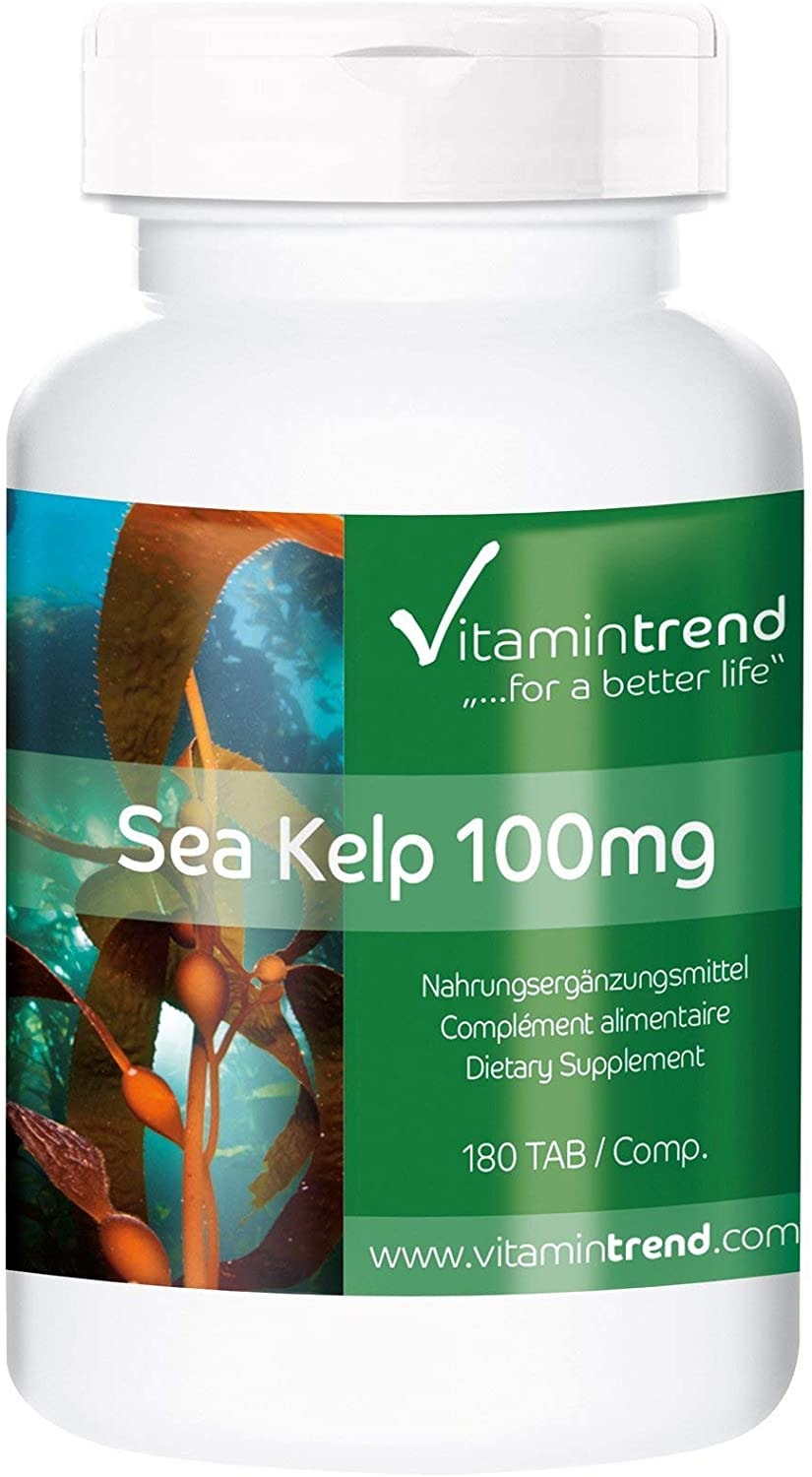 ‎Vitamintrend - Kelp 100mg - 180 Tabletten - ! FÜR 6 MONATE ! - vegan - Kelp-Extrakt - natürliches Jod