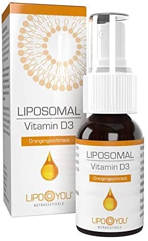 LIPO YOU LIPOSOMAL VITAMIN-D3-Spray, hohe Bioverfügbarkeit mit 800 IU Vitamin D3 pro zwei Sprühstöße, unterstützt Knochenerhalt und Immunsystem, natürliche Vitalstoffe (10ml Spray)