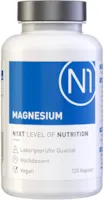 N1 Magnesium 1500mg Tri-Magnesiumdicitrat - 120 Kapseln - hochdosiert und optimale Bioverfügbarkeit - Apothekenprodukt für Sportler und Mangelzustände - Vegan & ohne unnötige Zusätze