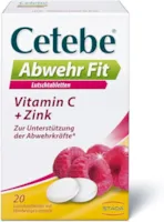 Cetebe Lutschtabletten Vitamin C Zink zur Unterstützung der Abwehrkräfte mit Himbeergeschmack 20 Lutschtabletten