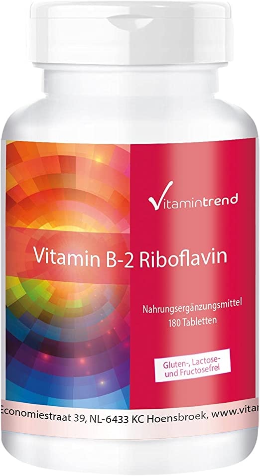 Vitamintrend Vitamin B2 Riboflavin 100mg - 180 Tabletten - ! Für 6 MONATE ! - vegan