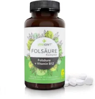VITALKRAFT Folsäure-Komplex / 280 hochdosierte Tabletten mit Folsäure und Vitamin B12 / Vegan, laktose- und glutenfrei, speziell für Schwangerschaft und Stillzeit